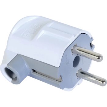   Szerelhető földelt dugvilla vezeték védővel oldalsó bevezetéssel 16A 250V Fehér