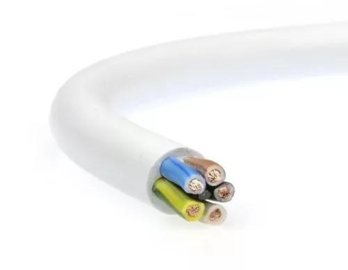 MT H05VV-F 5x1 mm2, 100 fm kiszerelés, fehér sodrott réz PVC szigetelésű 300/500V kábel