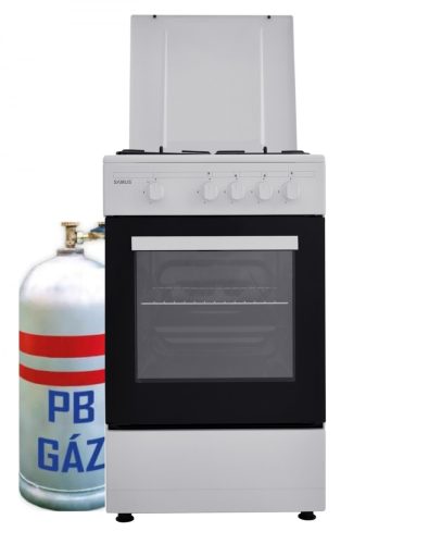 Samus SM450ABS Gázpalackos Tűzhely Fehér 50 cm, 4 gázégős