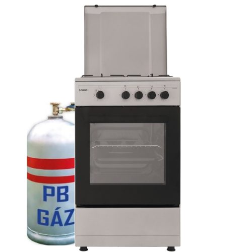 Samus SM450BSS Gázpalackos Tűzhely Szürke 50 cm, 4 gázégős