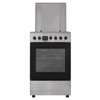   Samus SM563AENS Kombinált Tűzhely Inox 50 cm, 4 gázégős, Digitális kijelzős, Piezo