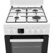 Samus SM563AENS Kombinált Tűzhely Fehér 50 cm, 4 gázégős, Digitális kijelző, Piezo