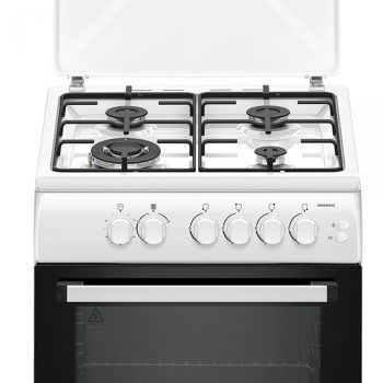   Samus SM664APGS Gáztűzhely Fehér 60 cm, 1 Wok égővel, Piezo