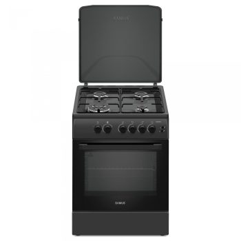   Samus SM664BPGS Stílus Gáztűzhely Antracit 60 CM, WOK égővel, Piezo