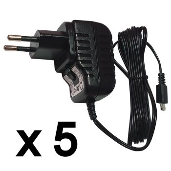   Micro USB töltő, 5 db-os csomag, 5 V, 1,2 A , 1,7 m kábel, TENWEI TAV010501200HU