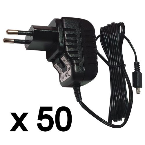 Micro USB töltő, 50 db-os csomag, 5 V, 1,2 A , 1,7 m kábel, TENWEI TAV010501200HU